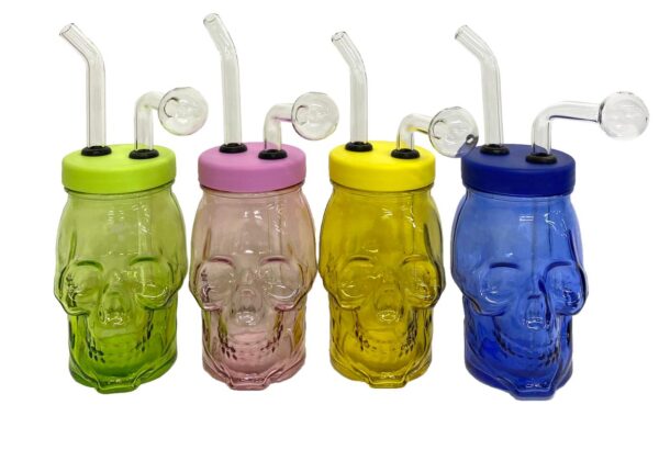 SKULL COLOR GLASS WATER PIPE