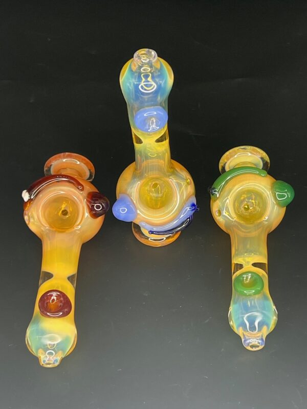 Gold fume stand Hand Pipe