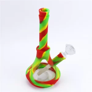 10" Silicone Glass Chamber Beaker Bong   0101