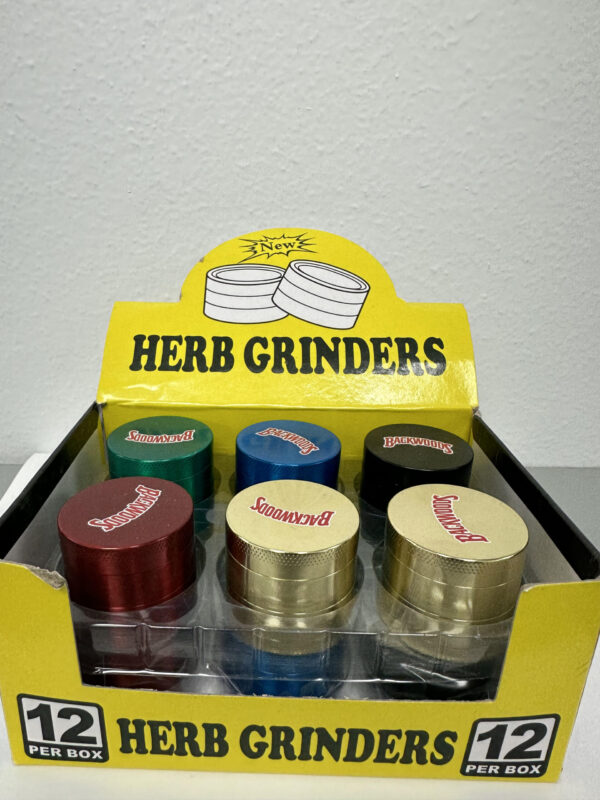 4 Part Metal Herb Grinder  Backwoods 12 per Box