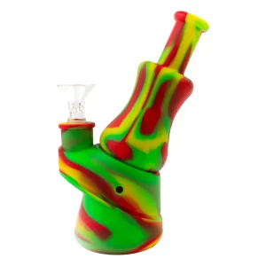 7" Rasta Mixed Mini Silicone Water Pipe   0102