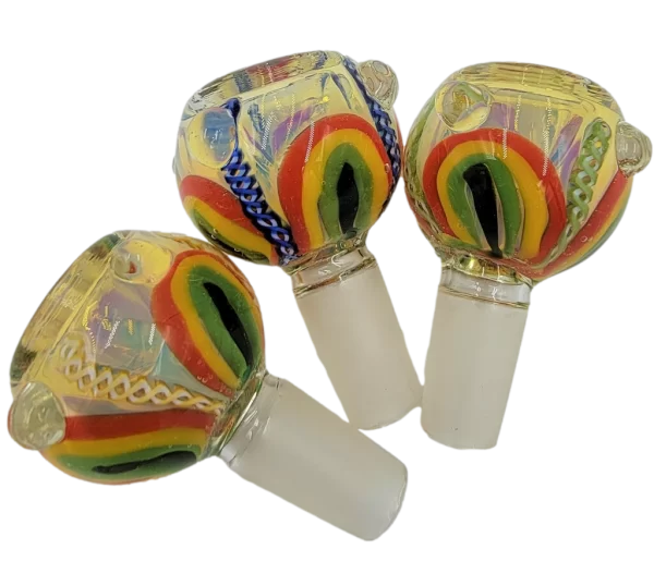 Glass on Glass | Fancy Rasta Flower Bowl | 14 Male   0104