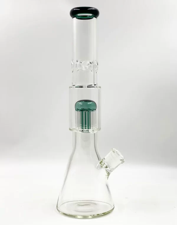 STRAIGHT SMOKING WATER PIPE WITH METRIX PERC WITH AMERICAN COLOR ON THE HEAD 0036
