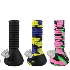 Silicone Crinkle 10" into 21" Water Pipe    0101