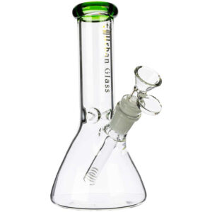 URBAN GLASS 8" BEAKER ICE BONG, ASSORTED COLORS  0035
