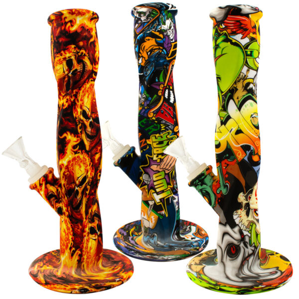 10.5 Twisted Print Ice Catcher Silicone Water Pipe
