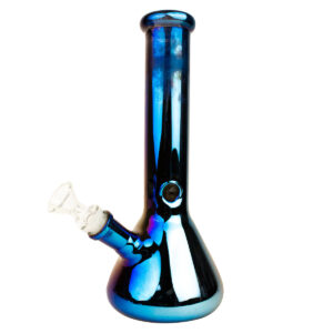 10 Chrome Blue Beaker Water Pipe