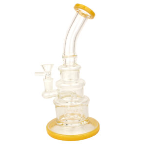 10 Stacked Bent Neck - Glass Water Pipe