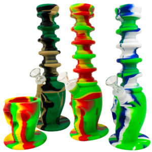11.5 Skull Crinkle Silicone Water Pipe