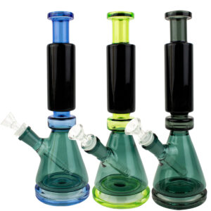 11 Cylinder Stack Beaker Colored Black Glass Water Pipe