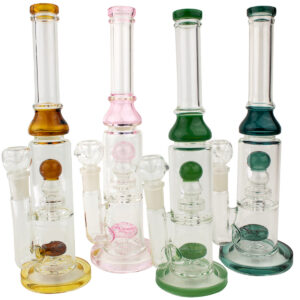 13 Cylinder Stack Double Shower Head Percolator Glass Water Pipe
