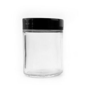 120mL 4oz. Black Plastic Top Clear Glass Jar with Black Cap