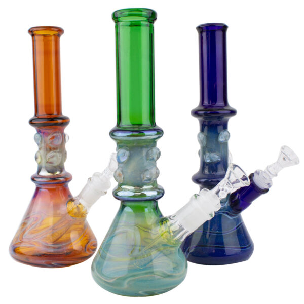 11 Colored Chrome Beaker - Glass Water Pipe