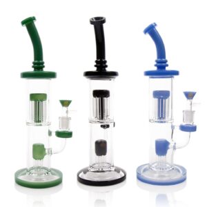 12 TX15 Toxic Double Tree Perc Rig Water Pipe by MK 100 Glass