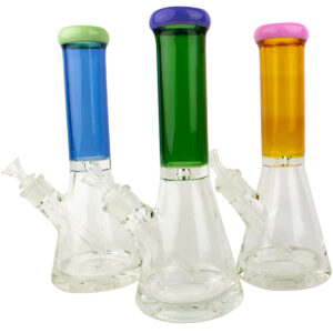 13 Beaker Colored Tube Thick Base Glass Water Pipe