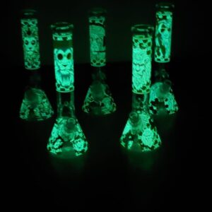 14.5 Glow in the Dark Lion - Glass Water Pipe