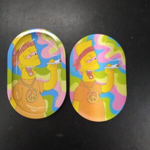 3D Mini Metal Rolling Tray- The Simpsons Hippie Bart