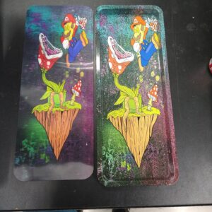 3D Large Metal Rolling Tray- Mario and Evil Plant