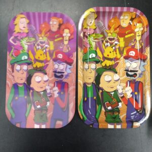 3D Medium Metal Rolling Tray - Rick & Morty Mario