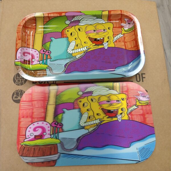 3D Medium Rolling Tray- Spongebob In Bed