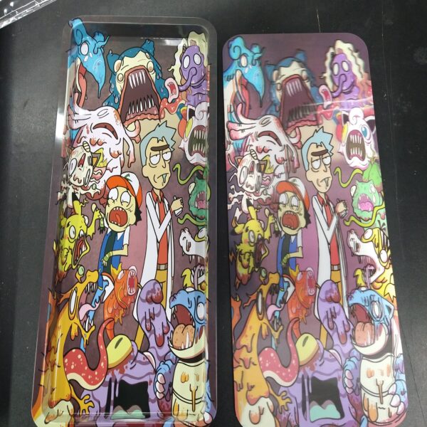 3D Large Metal Rolling Tray- Rick and Morty Evil Pokemon