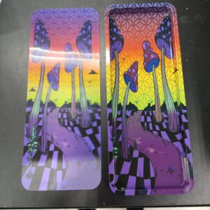 3D Large Metal Rolling Tray - Mushroom Forest