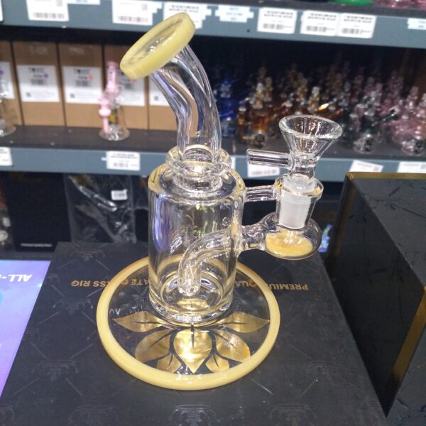 Cilantro 65x5 Regular Clear Bent Colors Glass Bubbler Water Pipe