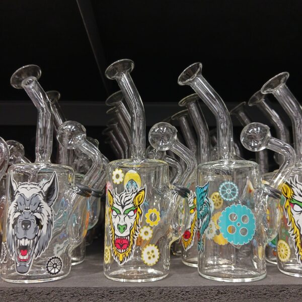 Bubbler Regular 65x5 W/Top Glass Water Pipe