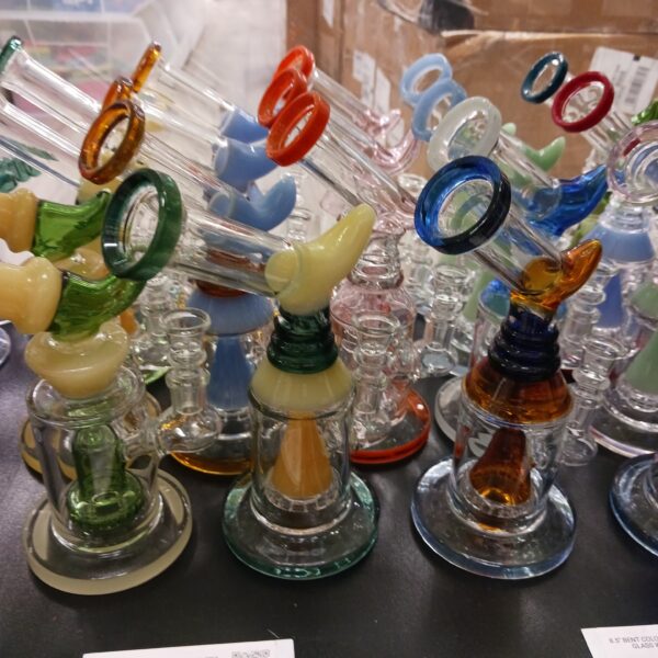 8.5 Bent Colored Recyclers Glass Water Pipe
