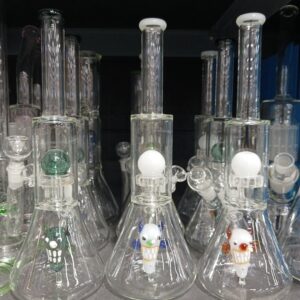 11.5 Devil Face Crystal Ball Beaker Glass Water Pipe