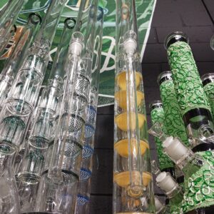 35 Straight Vase 5 Honeycomb Chamber Ice Catcher Glass Water Pipe