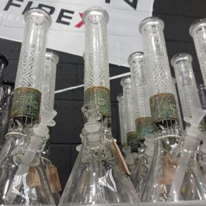 16.5 Frosted Design Beaker Cheech Glass Water Pipe CHE-170