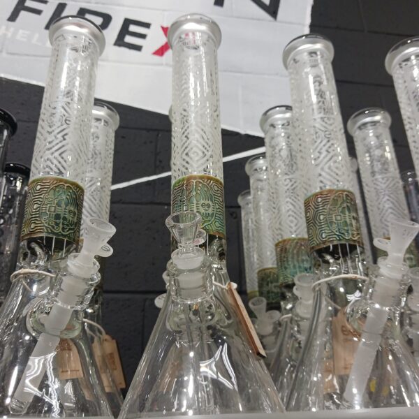 16.5 Frosted Design Beaker Cheech Glass Water Pipe CHE-170