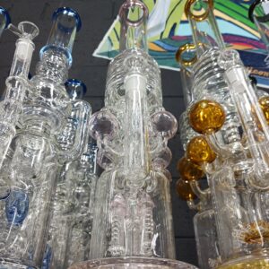 20 Mushroom Ice Catcher With Percolator Herbal Refinery Glass Water Pipe