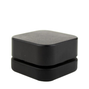 9ml Cube Qube Child Resistant Matte Black Glass Jar with Black Cap
