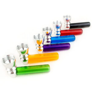 2.5 Metal Hand Pipe w/ Colored Acrylic Mouthpiece