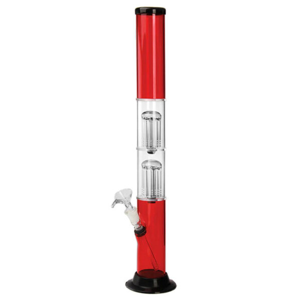 20 Double Tree Glass Perc Fancy Acrylic Water Pipe