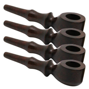 4 Dark Mahogany Wooden Hand Pipe