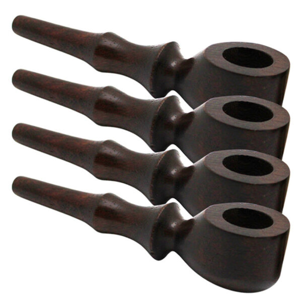 4 Dark Mahogany Wooden Hand Pipe