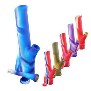 10 Silicone Hand-Grip Water Pipe w/ Metal Bowl