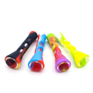 3.5 Flashlight Silicone Chillum with Glass Bowl