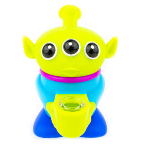 3 Eye Alien Silicone Hand Pipe  - Assorted Colors