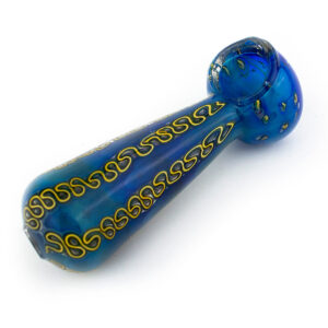 4.5 Blue w/ Yellow WigWag Glass Hand Pipe