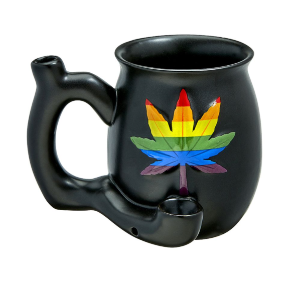 Rainbow Leaf Novelty Ceramic Pipe Mug