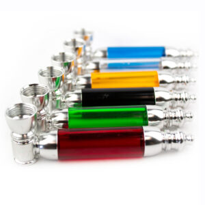 4 Colored Acrylic Metal Hand Pipe