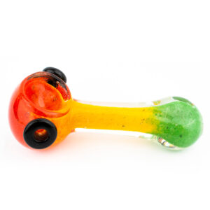 4 Rasta Frit Flat Mouth Glass Hand Pipe