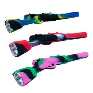 4 Silicone Rifle Hand Pipe with Metal Bowl