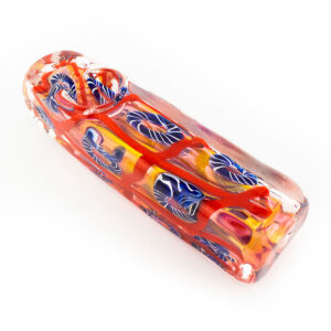 4 WigWag Rectangle - Glass Hand Pipe Assorted Colors