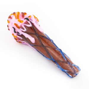 5.5 Ice Cream Cone Dripping Glass Hand Pipe Assorted Colors