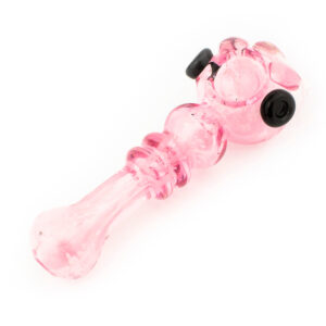 5.5 Pink 3 Drip Bowl White Spotted Glass Hand Pipe